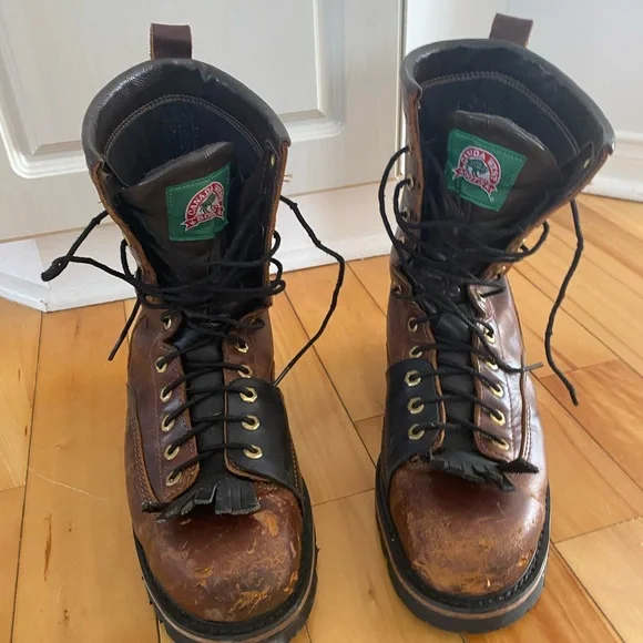 Canada West Lineman Brown Leather Boots - Picture 4 of 9